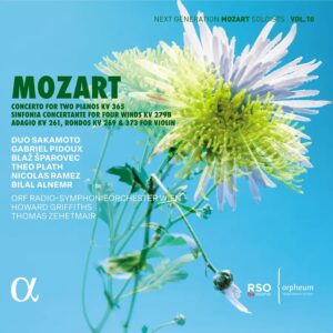 Alpha Classics ALPHA1087 3701624510872 Wolfgang Amadeus Mozart, ORF Radio-Symphonieorchester Wien, Howard Griffiths, Thomas Zehetmair Wolfgang Amadeus Mozart Mozart: Concerto for Two Pianos KV 365, Sinfonia concertante for Four Winds KV 279B, Adagio KV 261, Rondo KV 269 & 373 for Violin ORF Radio-Symphonieorchester Wien, Howard Griffiths, Thomas Zehetmair