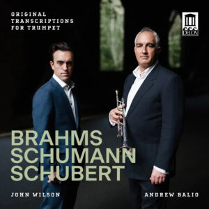 DE3607 Delos 013491360720 Johannes Brahms, Franz Schubert, Robert Schumann, Georgian Chamber Orchestra Ingolstadt, Ariel Zuckermann, Andrew Balio, John Wilson Johannes Brahms, Franz Schubert, Robert Schumann Brahms, Schumann & Schubert: Original Transcriptions for Trumpet Andrew Balio, tromba, John Wilson, direzione
