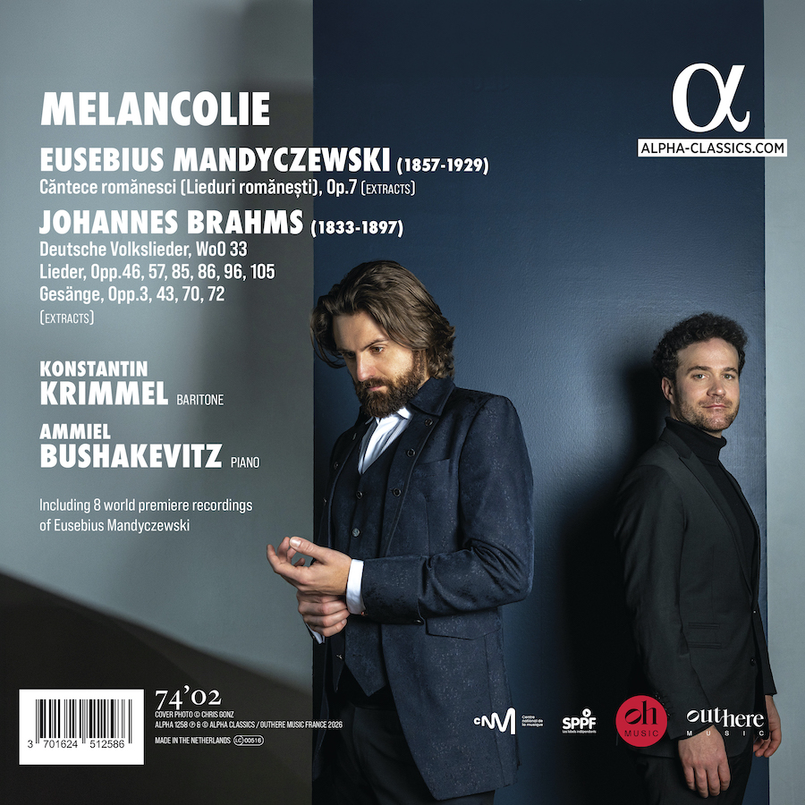 Alpha Classics ALPHA1258 3701624512586 Johannes Brahms, Eusebius Mandyczewski, Konstantin Krimmel, Ammiel Bushakevitz Melancolie Johannes Brahms, Eusebius Mandyczewski
